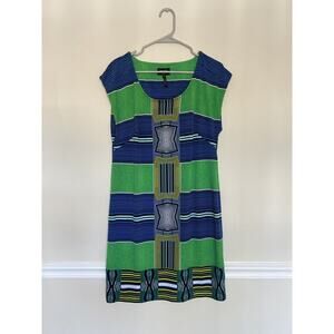 Laundry by Shelli Segal Retro Tunic Geometric print multicolor‎ dress Size M